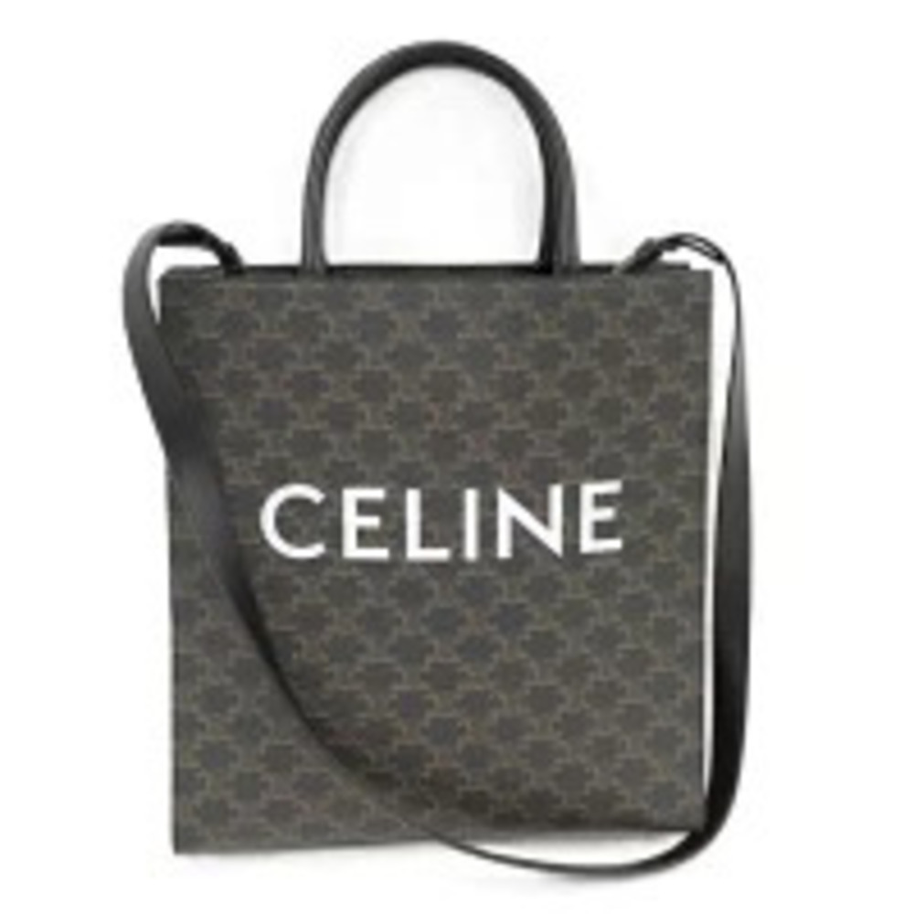 CELINE Vertical Cabas Handbag Macadam Leather Brown